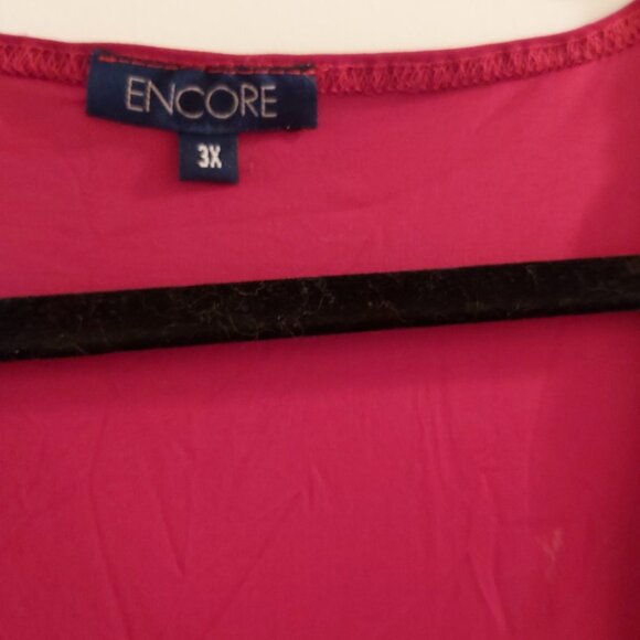 ENCORE BLOUSE. NEW. RED . DRAPED FRONT. SIZE 3X - Picture 3 of 4